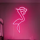 Прямая поставка, неоновые светсветильник ые буквы на заказ, логотип фламинго, визуальное изображение, бар, паб, клуб, настенное украшение для праздника, домашвечерние