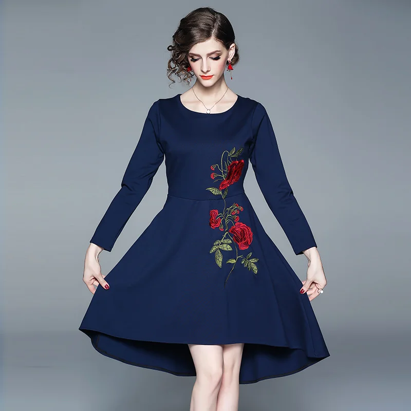 HAMALIEL высококачественное асимметричное платье новое осеннее женское с цветочной