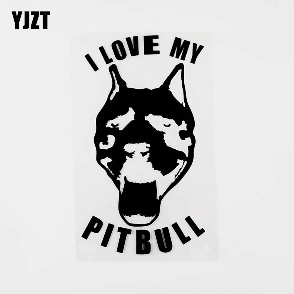 

YJZT 10CM×16.8CM Interesting Animal I Love My Pitbull Vinyl Car Sticker Decal Black/Silver 8C-0333