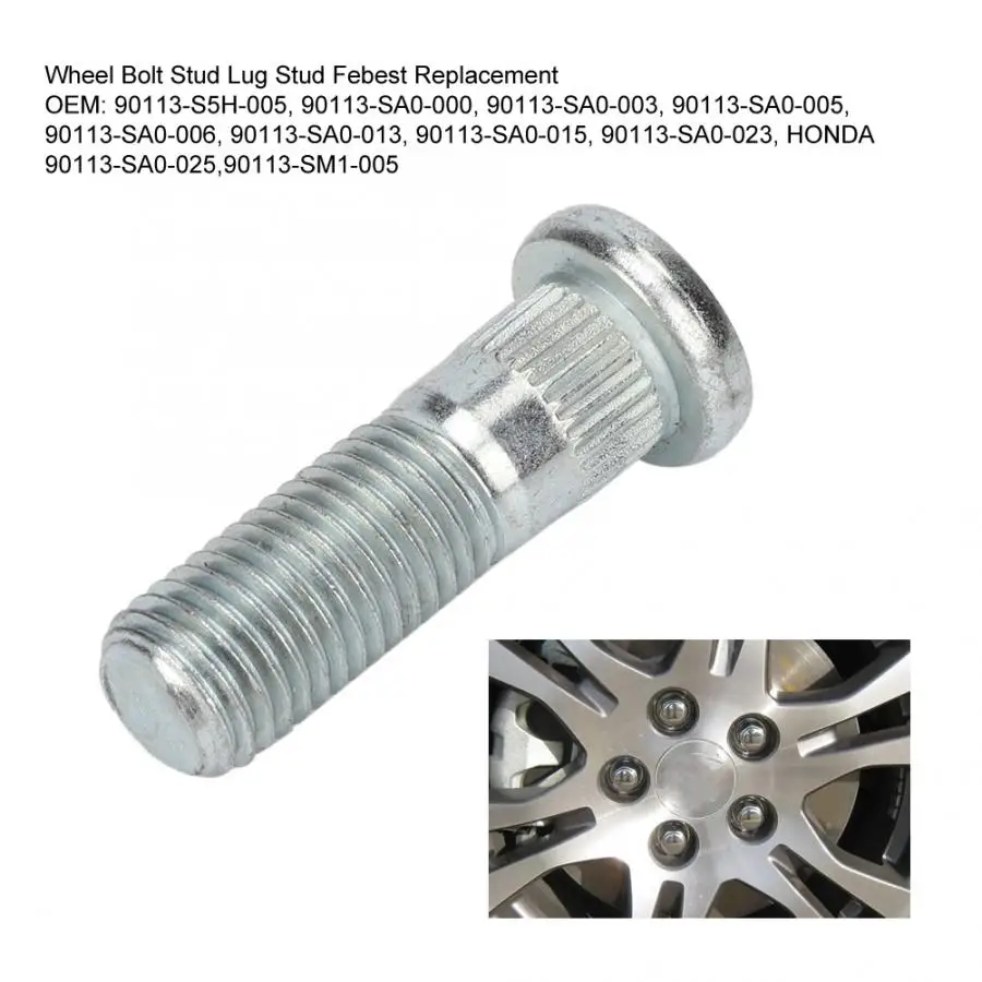 Железное колесо болт шпилька Febest Замена Подходит для HONDA 90113-S5H-005 90113-SA0-000 Замена колеса шпилька