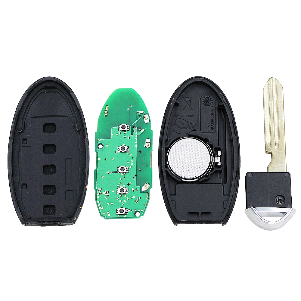 Keyless-Go FSK 434MHz Smart Remote Key (SUV) PCF7953M HITAG AES 4A Chip FCC ID: KR5TXN4 S180144507 NSN14 Blade For Nissan Rogue |