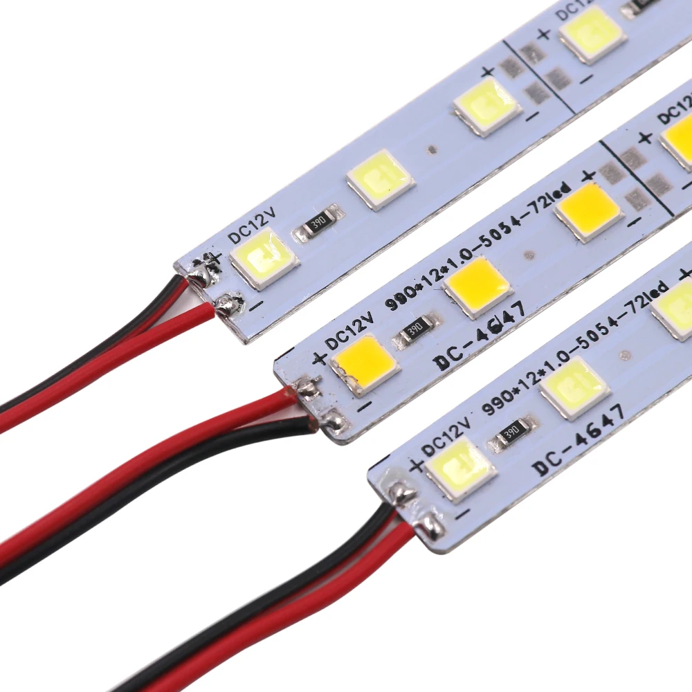 Жесткие светодиодные фонари 5 шт. 10 12 В постоянного тока SMD5054 72 светодиода/м
