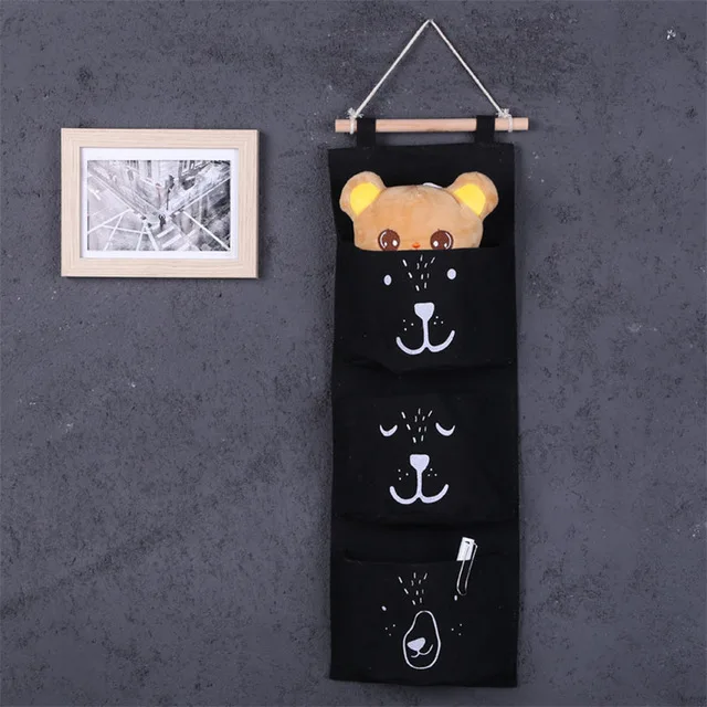 Подвесной органайзер с 3 кармашками мультяшная подвесная сумка для хранения