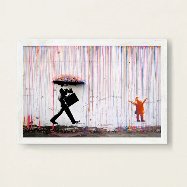 17 Banksy граффити современное искусство уличное искусство Искусство Живопись Шелковый Холст плакат настенный домашний декор - Цвет: 17