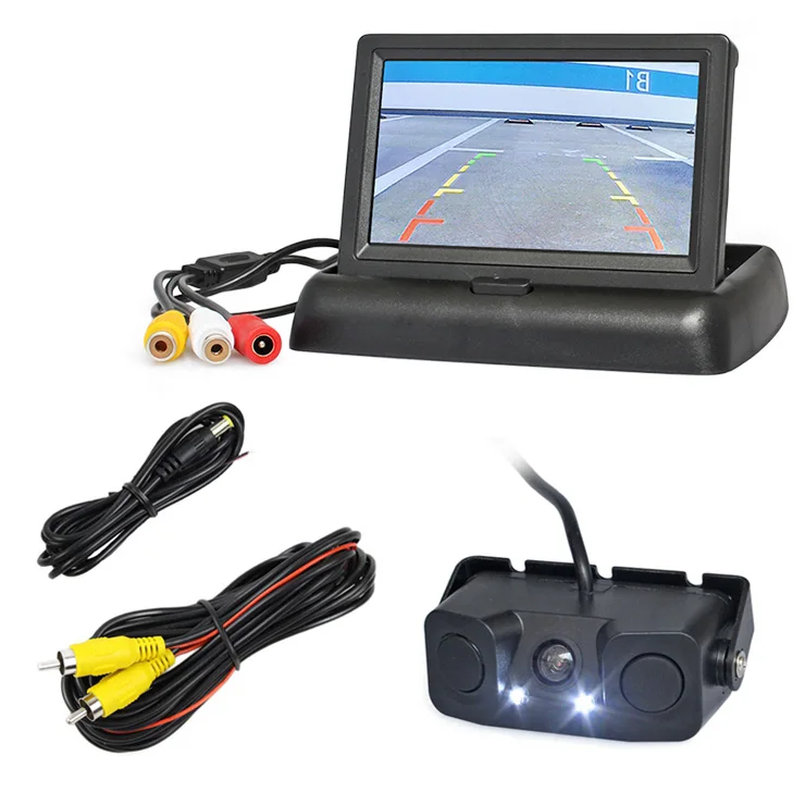 conventional connect DIYKIT 4,3 дюймов Автомобильная камера заднего вида комплект резервный автомобильный монитор видео-радар для парковки сенсор 2 в 1 автомобильная парковочная камера - Название цвета: conventional connect