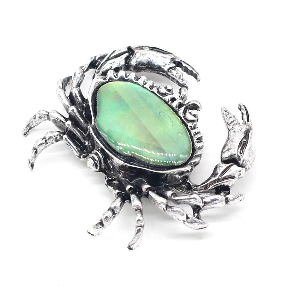 

Natural Shell Pendant Crab Shape Shell Purple Black Brooch Pendant Charm for DIY Jewelry Making Women Jewelry Gifts Size 40x48mm