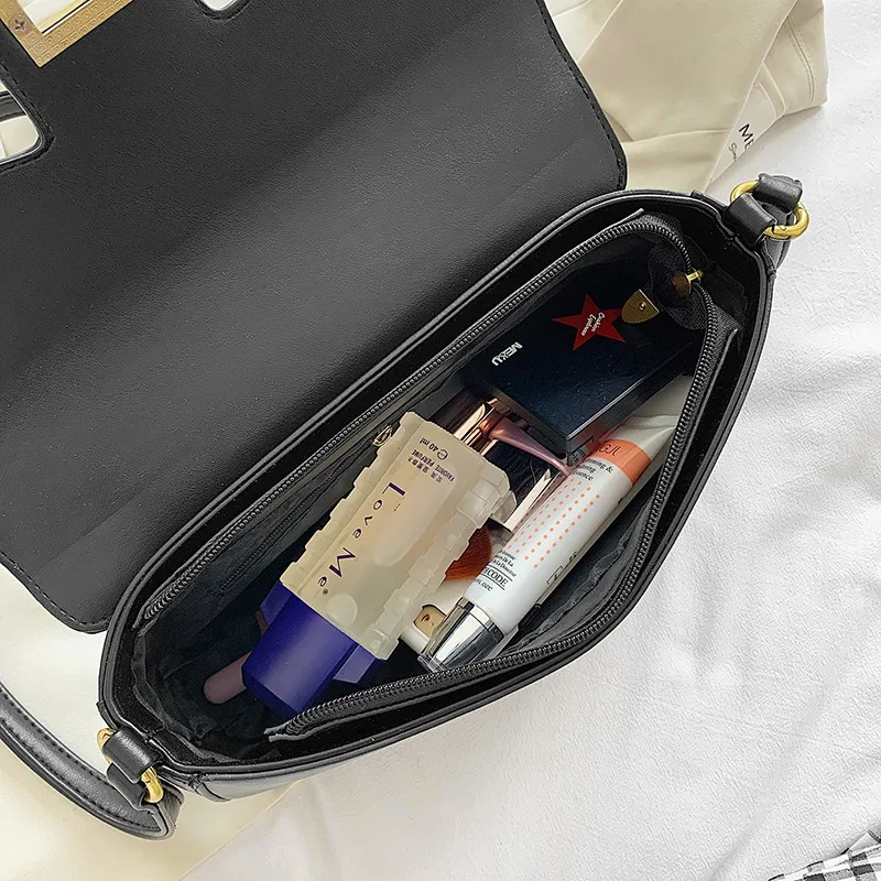 

Small Leather Shoulder Bag for Women 2021 New Pure Color Flap Crossbody Ladies Bag Hot Sale Lock Purses and Handbags Petit Sac