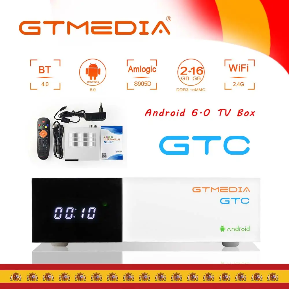 Caixa de tv Dvb-s Dvb-t t2 3d H.265 Hevc Mpeg-2 4 Wifi 2.4ghz bt 4.0 Smart tv 4k – s2