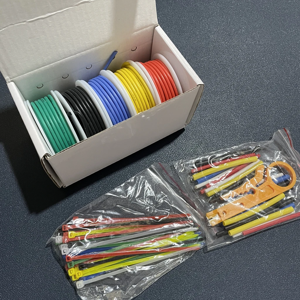 DIY 30/28/26/24/22/20/18awg high quality flexible silicone wire cable 5 colors mix tinned Electrical Wire pure Copper Line | Обустройство