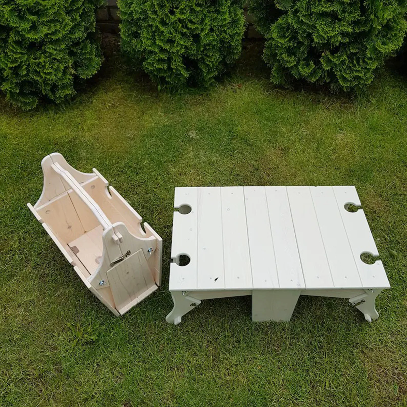 

Wooden Folding Table Portable Outdoor Picnic Table Exquisite Foldable Timber Basket Food Bread Fruits Storage Picnic Basket