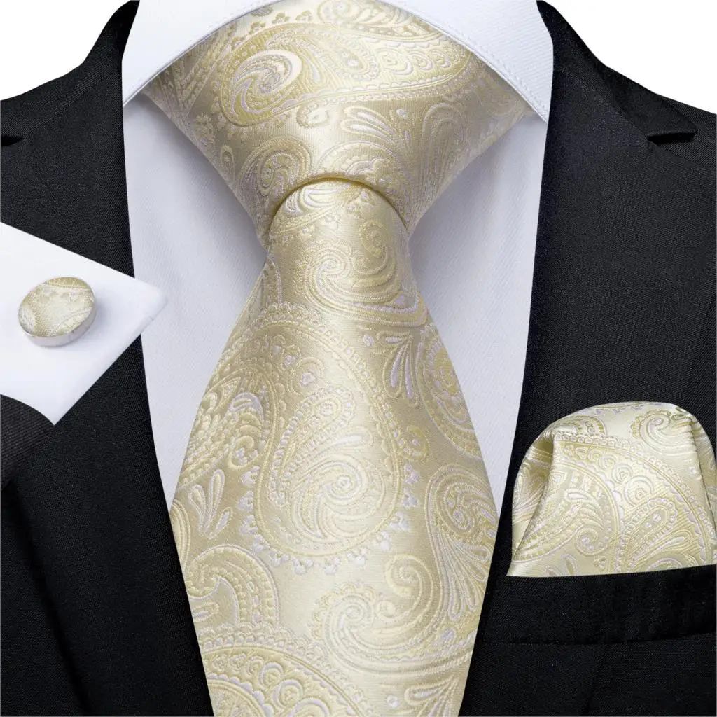 MJ-7253 DiBanGu дизайнерские 18 цветов белые Серебристые мужские галстуки Hanky запонки набор шелковых галстуков для мужчин свадебные вечерние деловые мужские галстуки - Цвет: MJ-7253