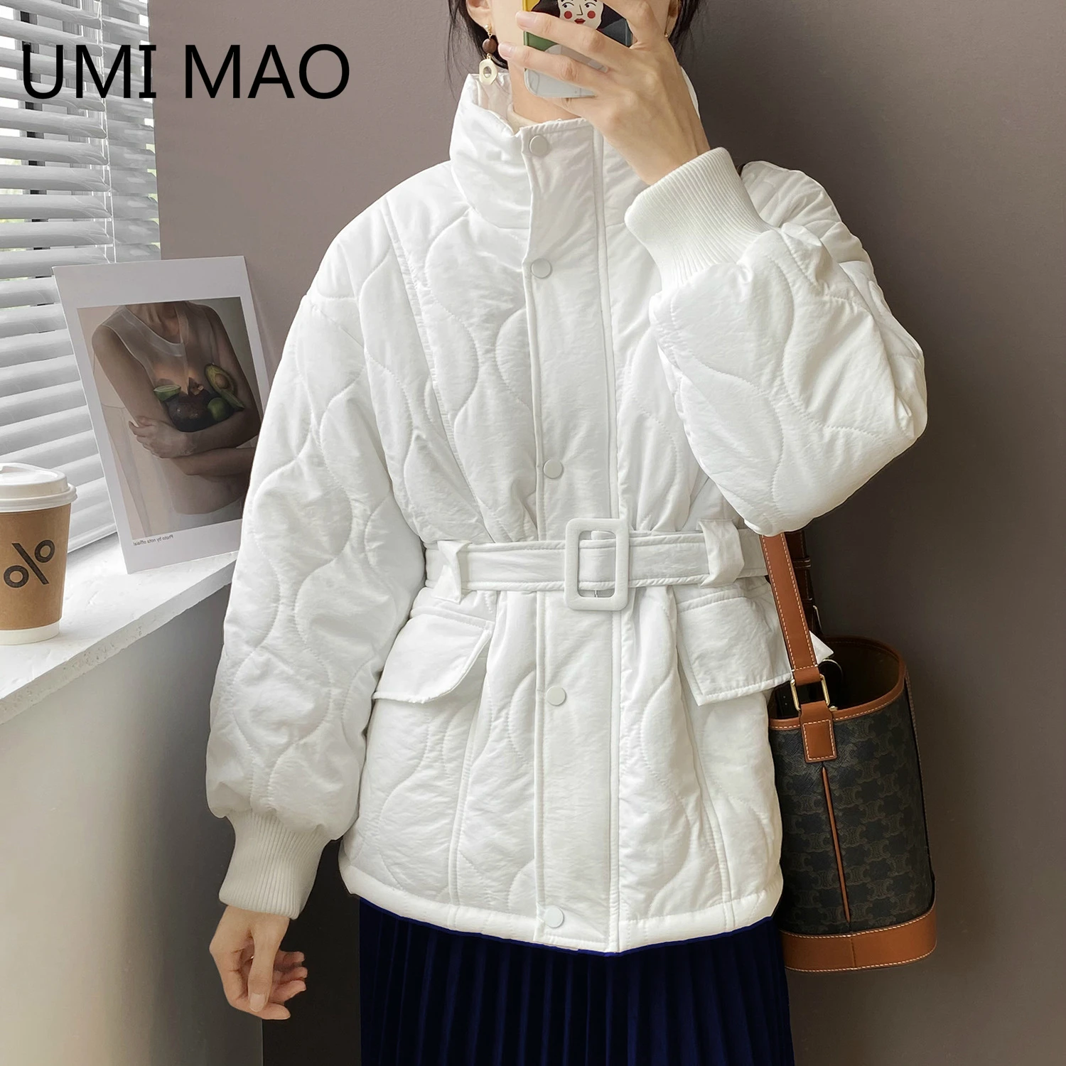 

UMI MAO Zero-pressure-sensing Small Heater ~ Rhombic Quilted Jacket And Down Padded Jacket Loose Waist Short Padded Jacket Women