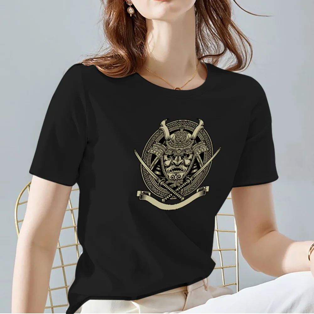 

Women Tshirts Fashion Harajuku Skull Pattern Printing Series Tops Casual O-neck Black All-match Short Sleeve Tee Women's Clothes