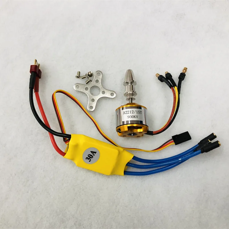 A2212 Motor 30A ESC A2212 2212 930KV бесщеточный двигатель 30A ESC крепление двигателя 1060 пропеллер SG90 9G микро сервопривод для RC вертолет с фиксированным крылом - Цвет: A2212 Motor 30A ESC