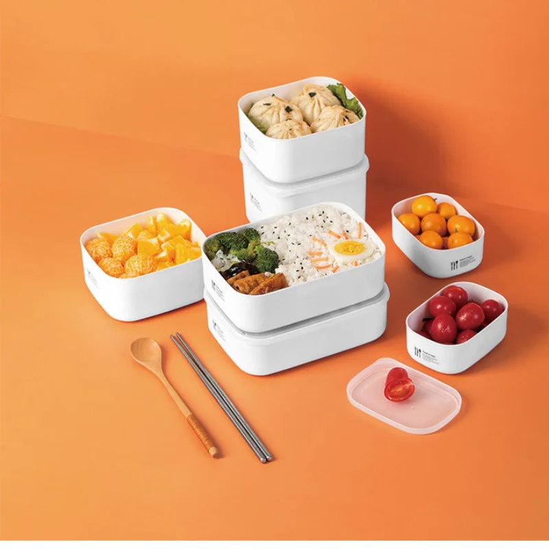 

Bento Container With Silicone Lunch Box Portable Refrigerator Food Storage Container BPA Free Microwavable For Picnic Camping