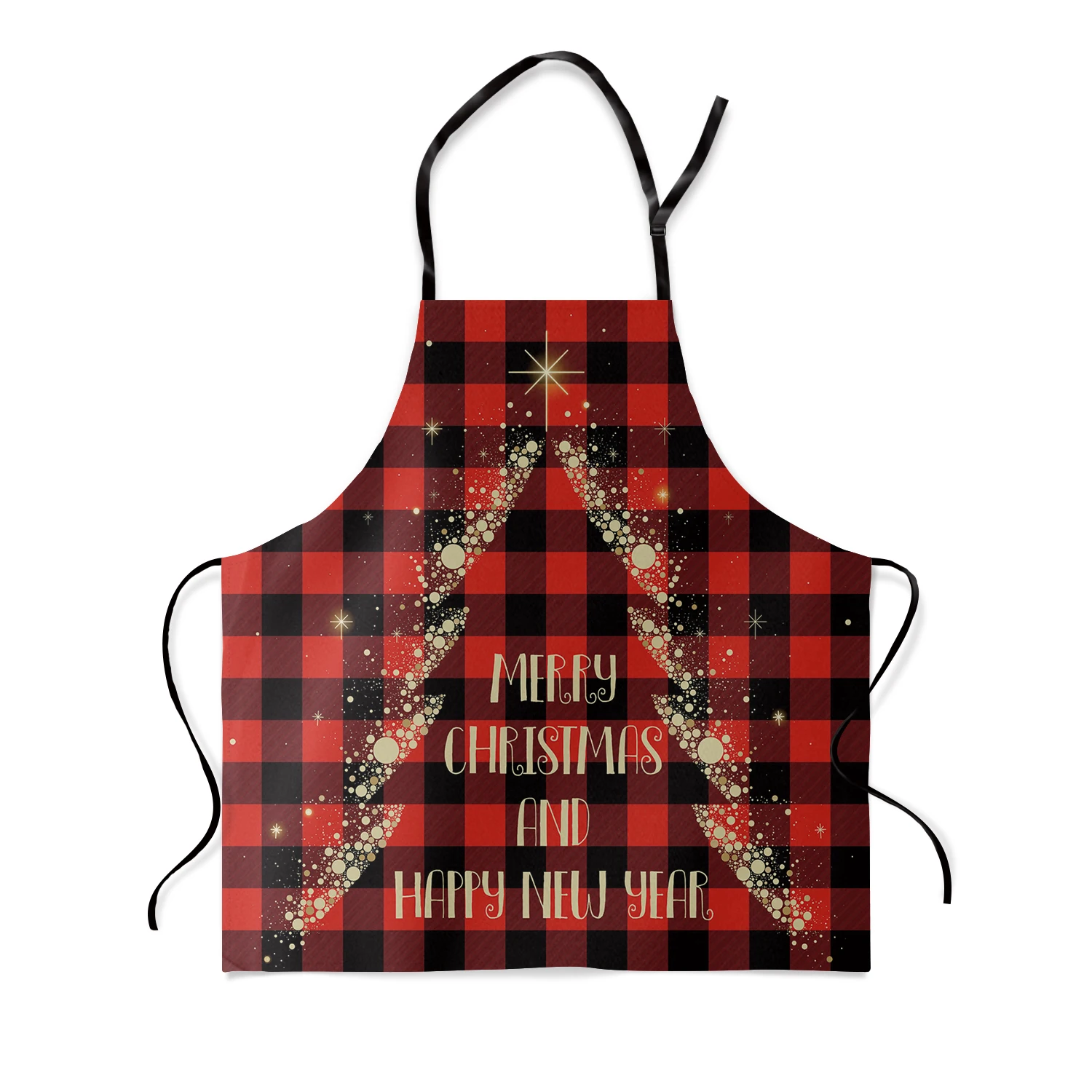 Фартук для кухни красный черный в клетку буйвола рождественские новогодние