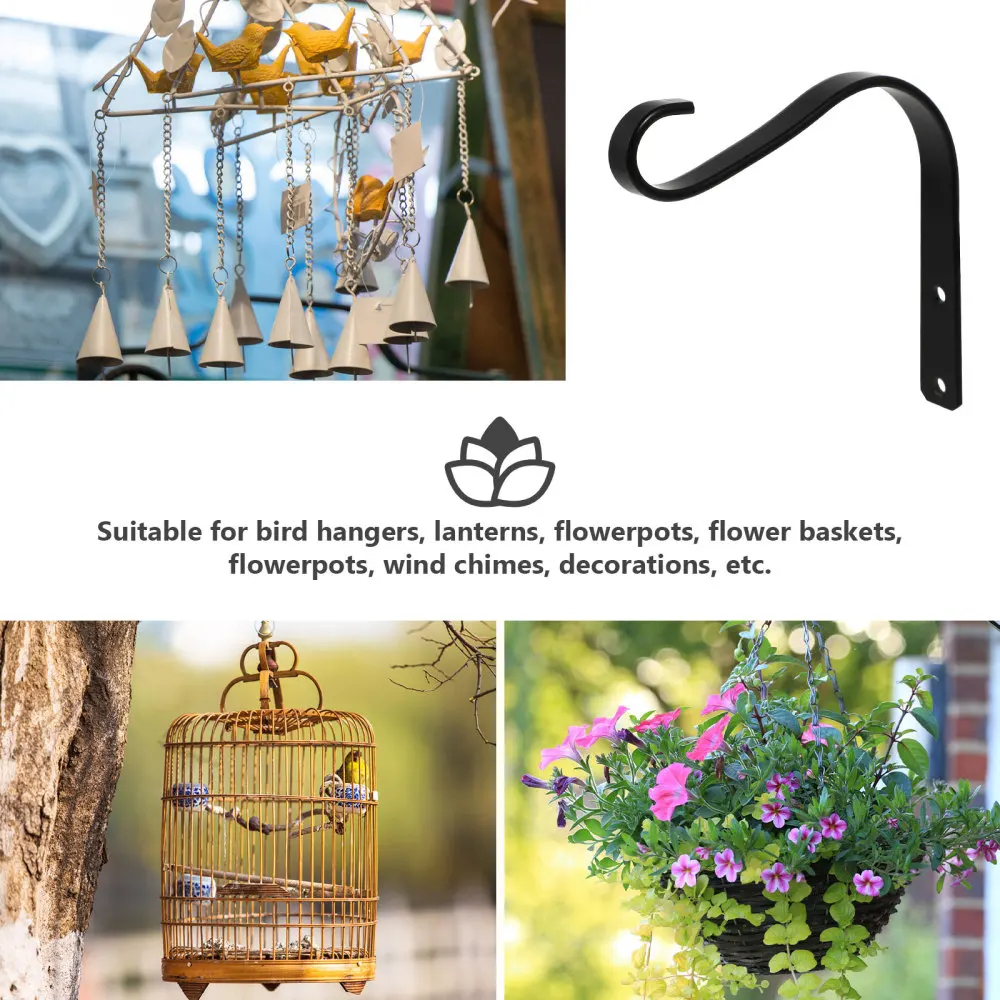 

2pcs Iron Indoor Outdoor Hanging Rack Wall Hook for Wind Chime Planter Lantern