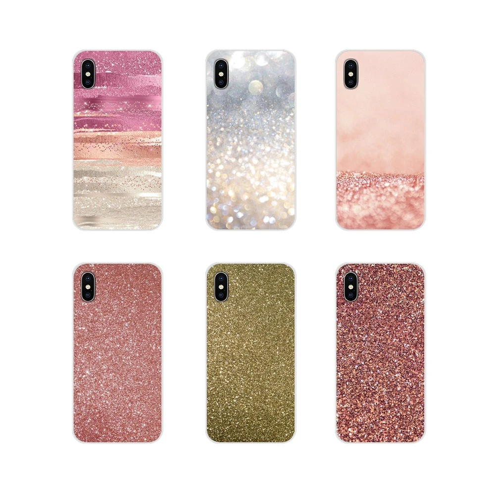Аксессуары чехлы для телефонов Чехлы цвета розового золота с блестками Huawei G7 G8 P8