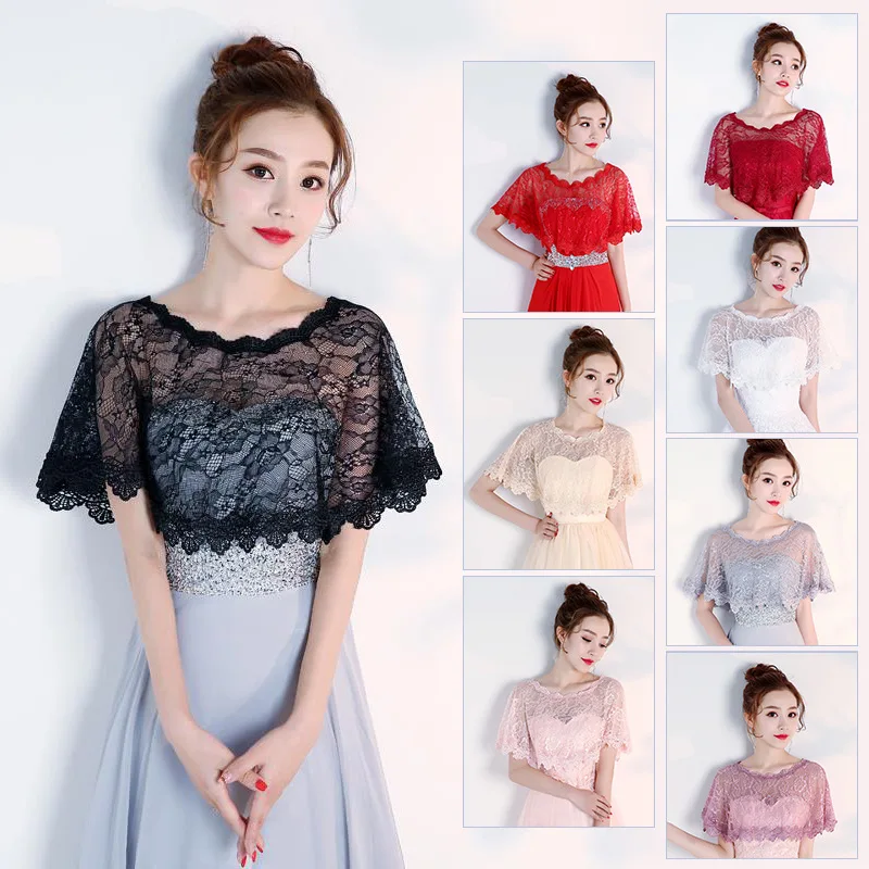 Brand Designer Lace Wedding Shawl Wrap Elegant Short Bridal Wraps Summer Women Evening Bolero New Bride Capes Mariage |