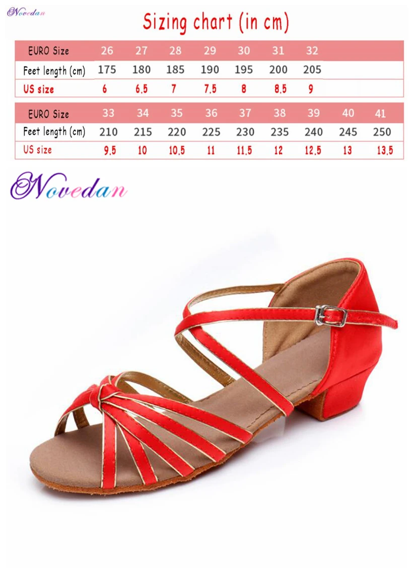 Style 6 Check size Скидка; Новинка; ; Детская бальное танго сальса для девочек; обувь для латинских танцев; атласная кубинская обувь на низком каблуке; 17 цветов - Цвет: Style 6 Check size