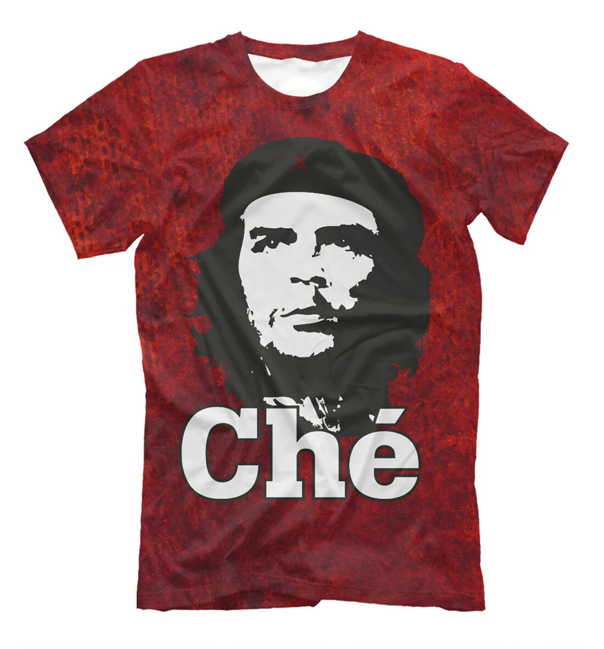 Ernesto Che Guevara Футболка Красный Цвет партизанский лидер Кубинская революция 2Xl 3Xl 4Xl