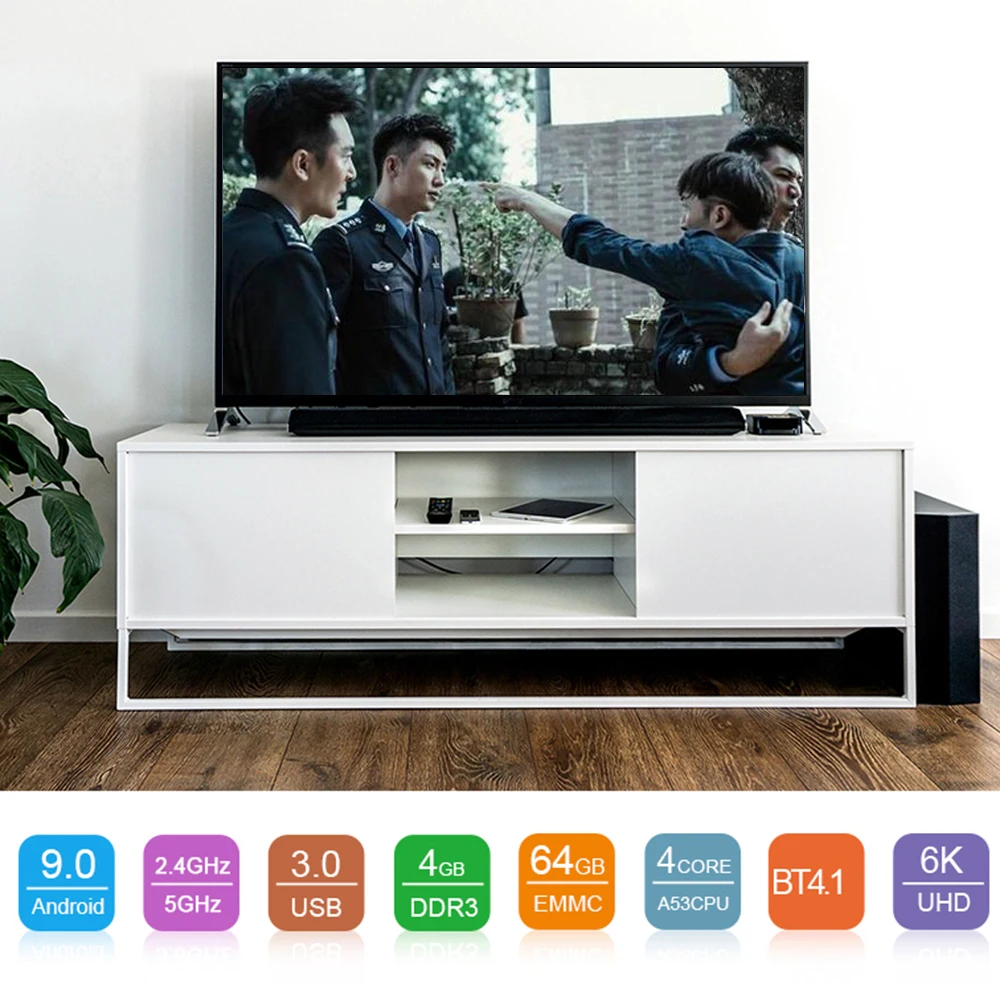 Смарт-ТВ приставка EACHLINK H6 MAX Android 9,0 Allwinner H6 4K медиаплеер 6K HDR H.265 BT4.1 4 GB/64 GB 2,4G/5G WiFi приставка android Smart