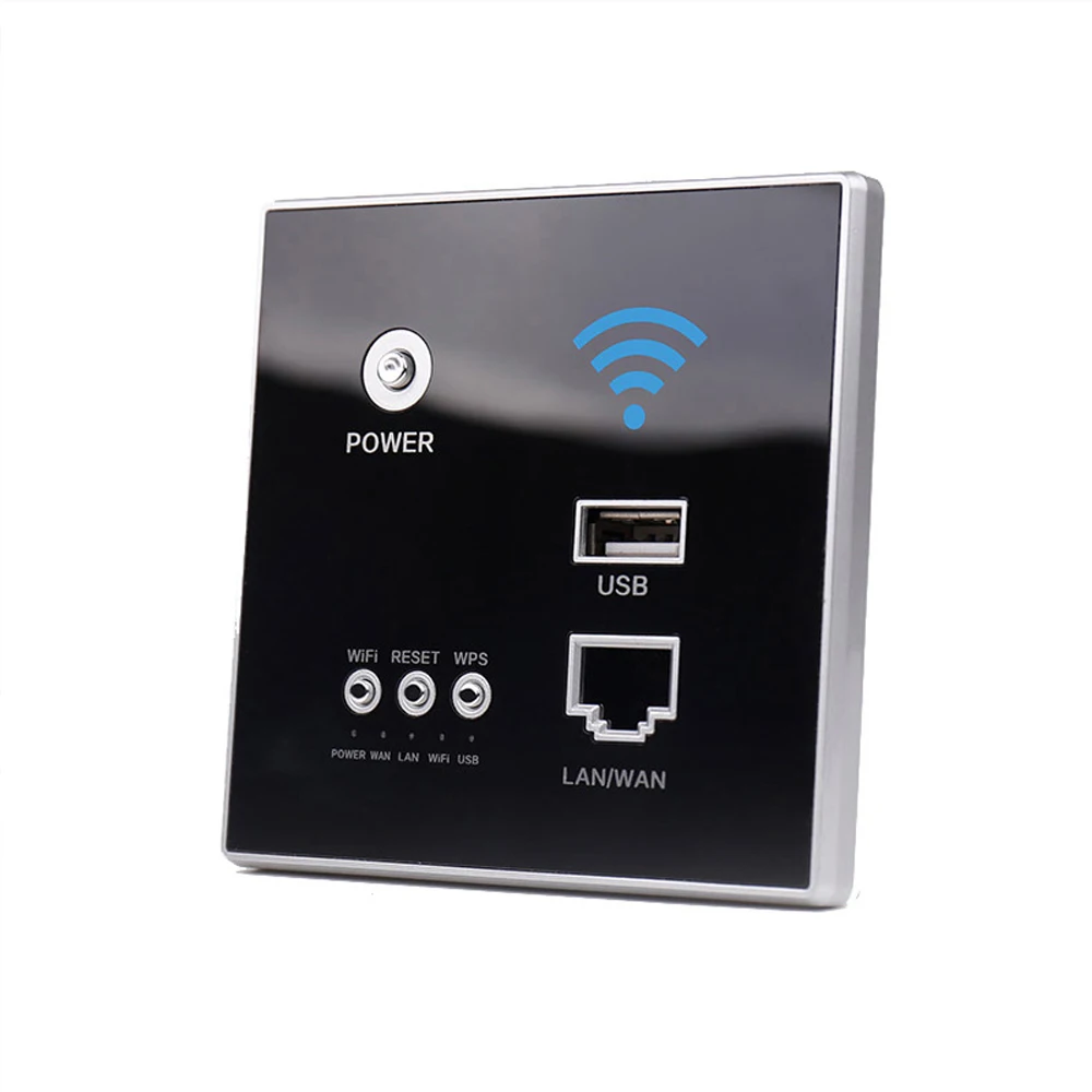 

300Mbps Embedded Wall Router WiFi Socket Smart Relay Route USB Charger Integration Outlet Wireless Repeater Hotel House Decor