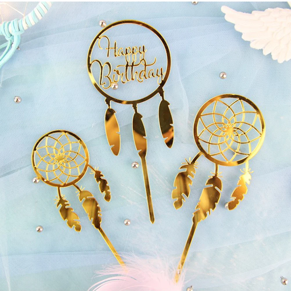 3 шт. акриловый Топпер для торта Ловец снов топперы кексов декоративные вставки