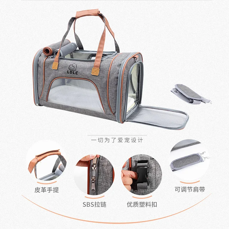 Сумка для транспортировки собак чемодан из ткани Оксфорд маленьких и щенков