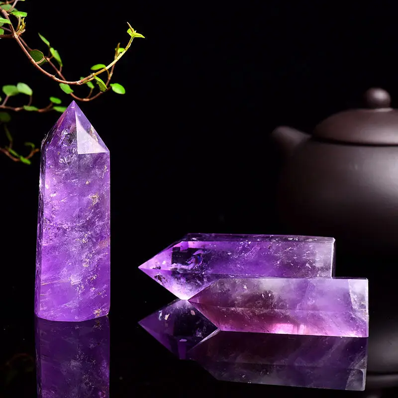 1 шт. натуральный аметист Хрустальный точечный минеральный орнамент лечебная