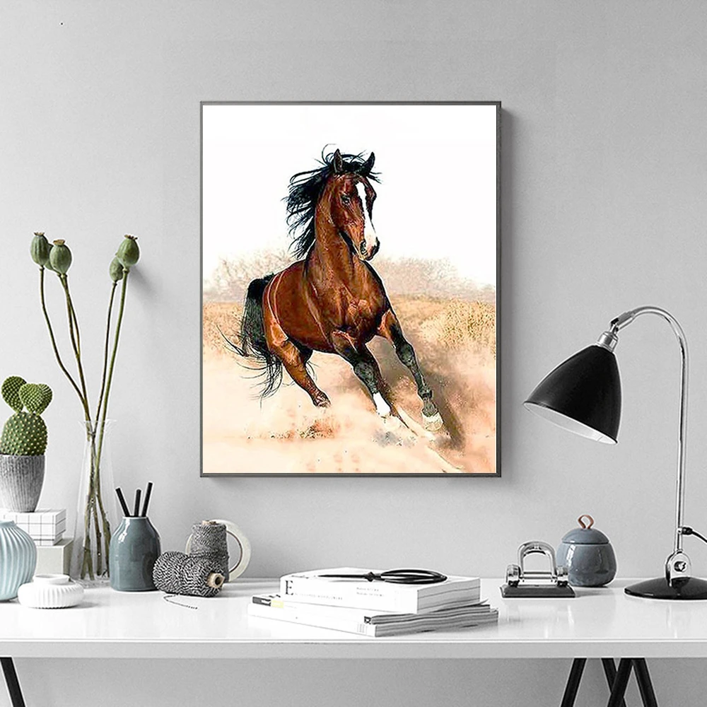 Раскраска по номерам для взрослых AZQSD Раскрашивание лошадей без рамки ручная