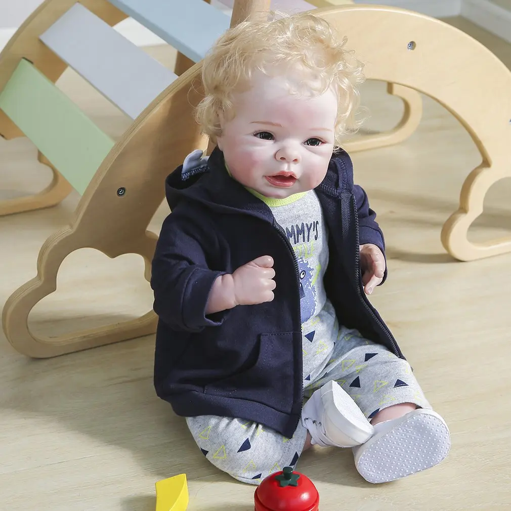 

Cloth Body Doll Toddler Girl Blonde Soft Reborn Baby Doll Realistic Appearance Doll Christmas Gift For Children