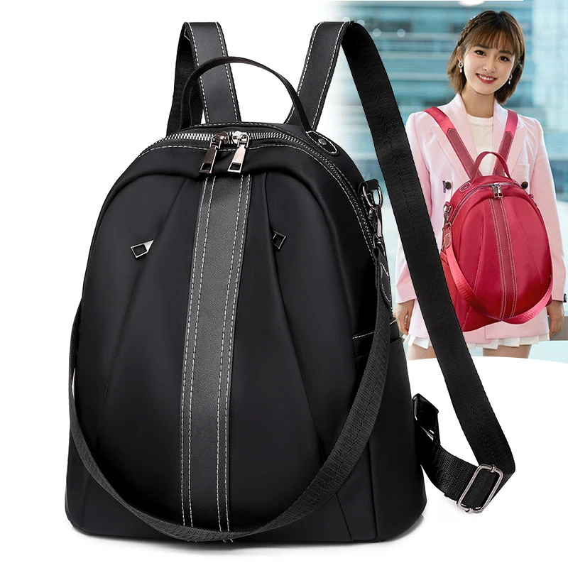 

Women Oxford cloth black Red Backpack College Student School Backpack Bags for Teenagers Mochila Casual Rucksack Travel Daypack
