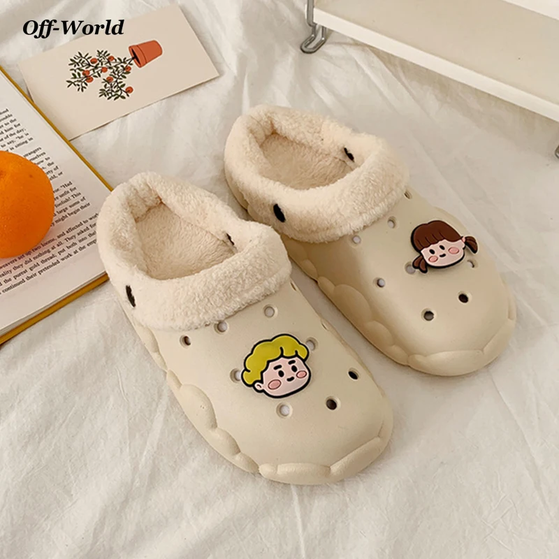 

Winter Women Keep Warm Slippers Women Shoes Casual Cute Flat With Short Plush Sides Antiskid Indoor House Men Slippers For Women