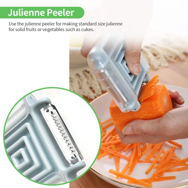 3 в 1 Овощечистка для картофеля томатов морковь кабачки с поворотным зубчатым