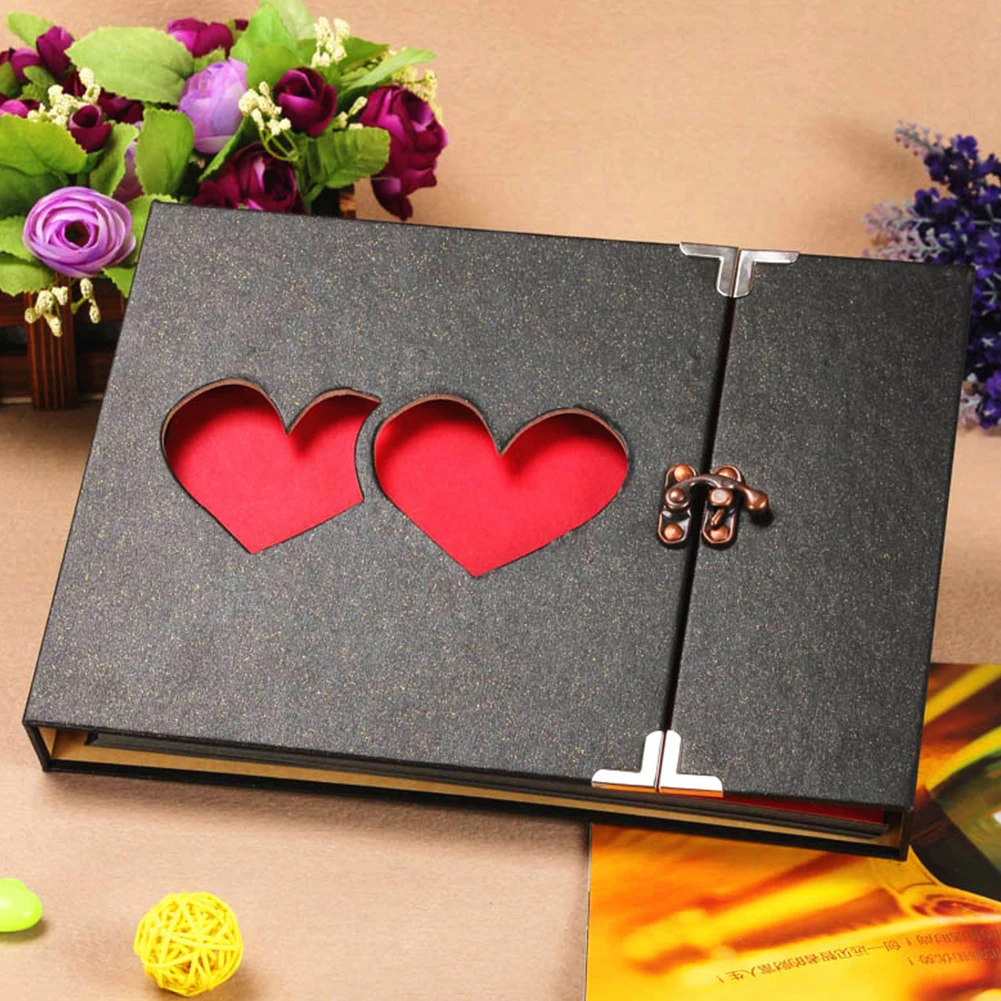 

Бумажный фотоальбом для творчества, подарки на день рождения, коллекция памяти для путешествий, клейкая наклейка с любовным сердцем, домашн...