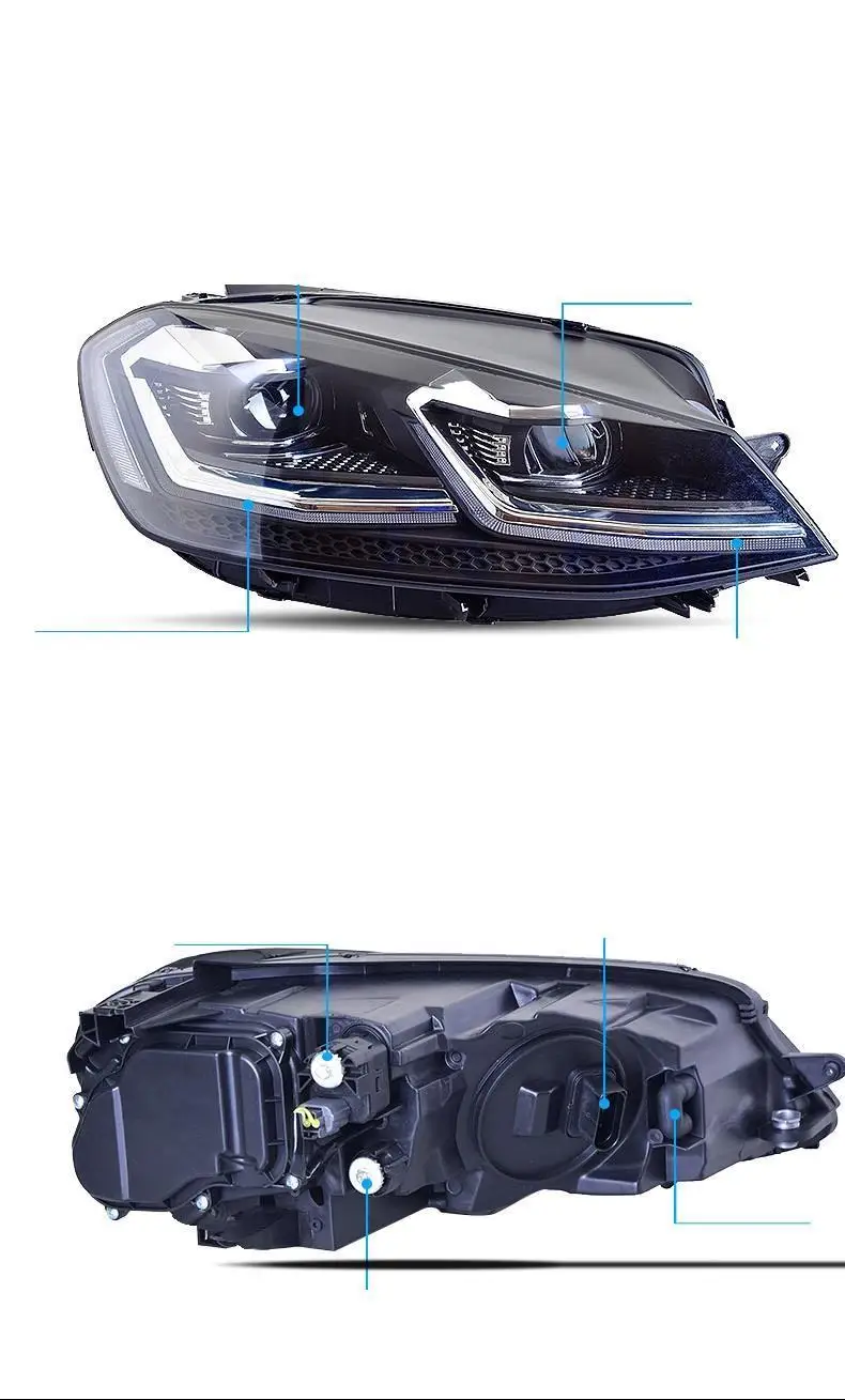 Cob Стайлинг Neblineros Para Авто дневные ходовые части Автомобильные светодиодные фары автомобильные фары в сборе 18 для Volkswagen Golf 7