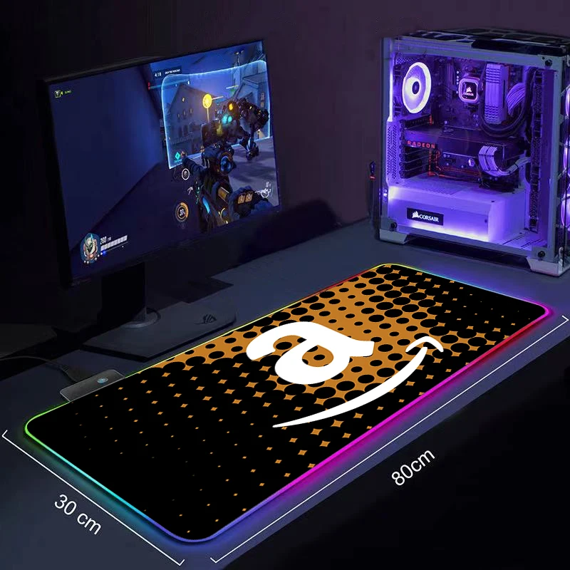 

Amazon logo Large Office RGB LED Illumination Mouse Pad Mat Game Gamer Mousepad Keyboard Compute Anime Desk Mat for CSGO