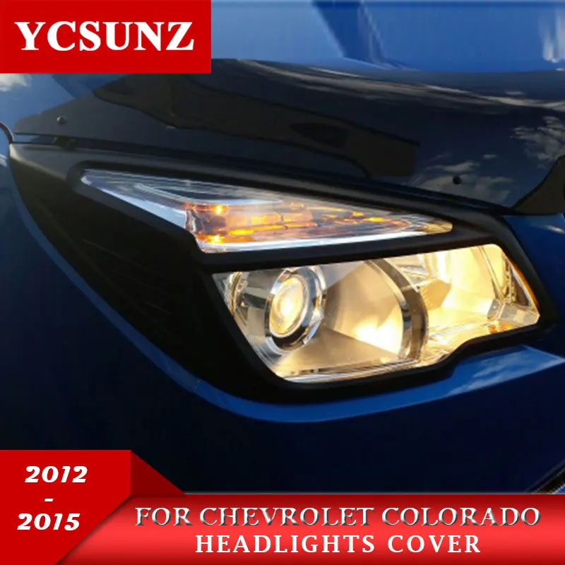 Черный чехол для фар из АБС пластика Chevrolet Колорадо Holden Chevy 2012 2015|headlight cover|headlights