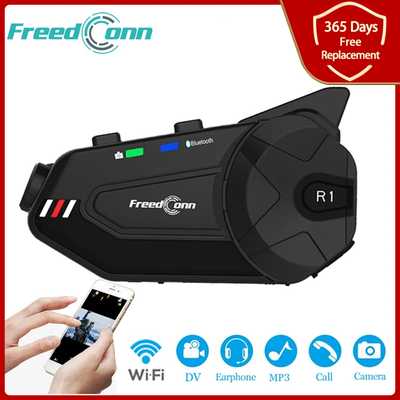 Переговорное устройство для мотоцикла Freedconn R1 Plus водонепроницаемое HD-объектив