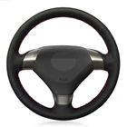 Чехол рулевого колеса автомобиля черная искусственная кожа ручной работы для Honda Accord 7 Coupe 2003-2007 (3 спицы)