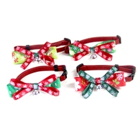pet accessories for cat collar with bell christmas pet decoration small dog tie adjustable size puppy collar christmas cat tie