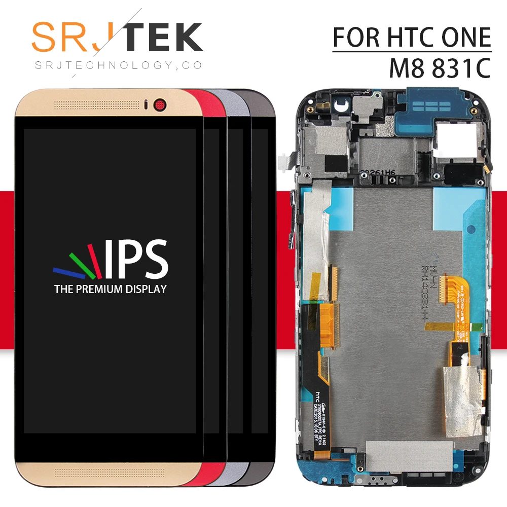 5,0 дюймов для htc M8 One экран для htc M8 One lcd 831c сенсорный дигитайзер сенсорная стеклянная рамка для htc One M8 дисплей 1/2 SIM