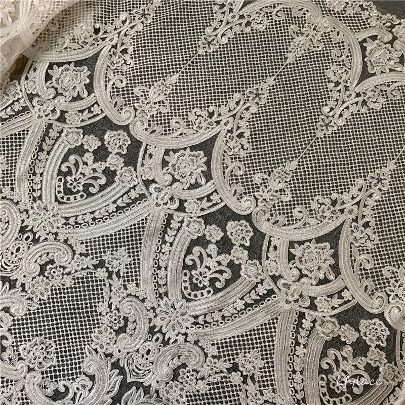 Последние нигерийские кружевные ткани высокое качество Off White Проводные Уникальный Тюль Вышивка французский свадебное платье ткань