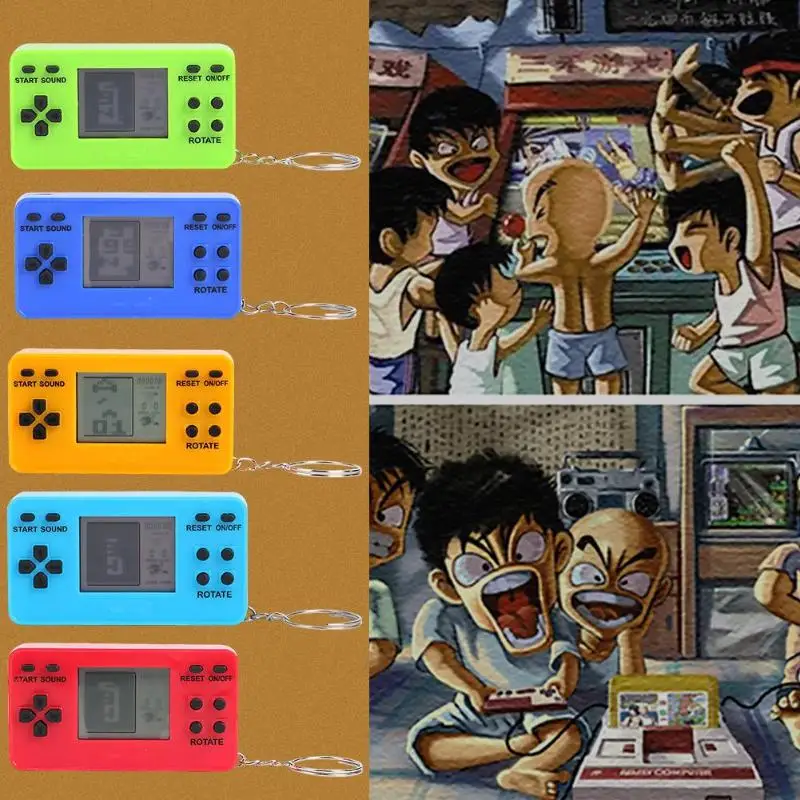 Ретро ностальгическая ЖК Консоль брелок ручной игровой плеер для подарка