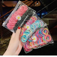 100 pcsbag candy color small elastic hair bands for girls solid rubber bands ponytail holder hair ties ropes accessories