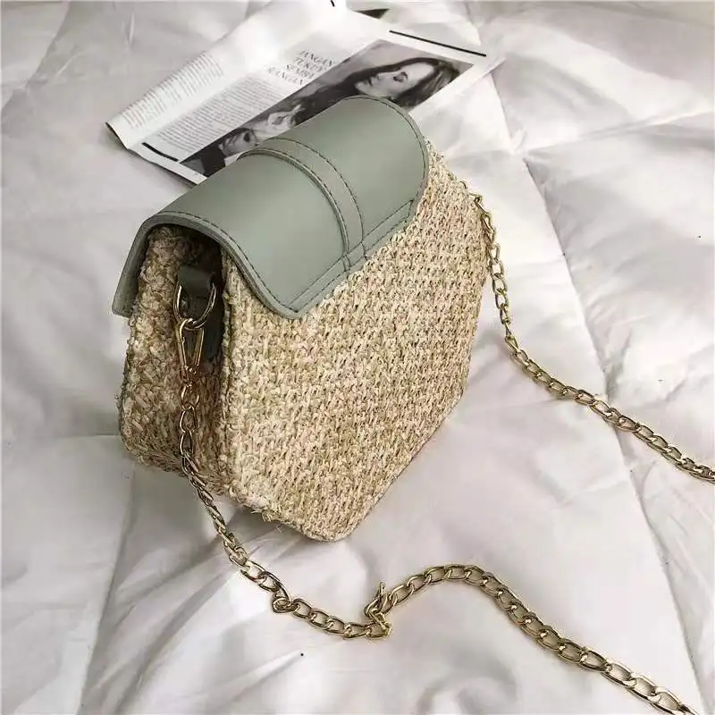 Сумка Mulit женская из соломы и кожи стильный Плетеный пляжный круглый богемный