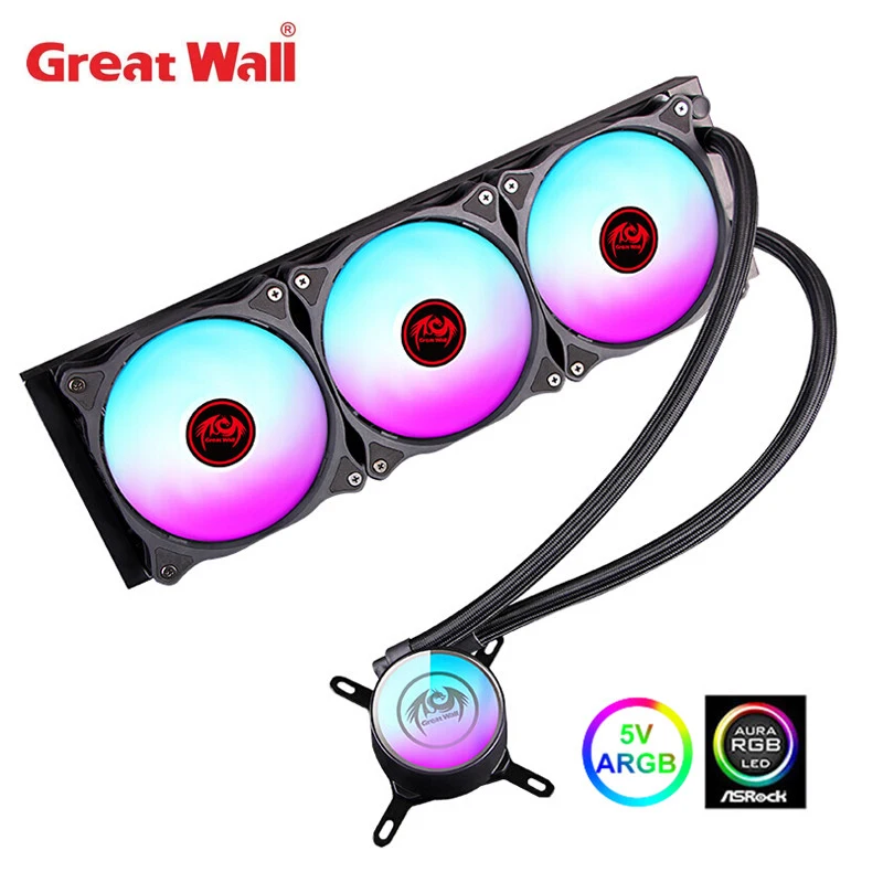 

Great Wall AIO Liquid Cooling RGB 5V Aura Sync PWM fan 240mm Radiator for LGA 2011/2066/1200/115X/AM4 ARGB CPU Water Cooler