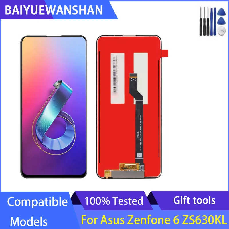 

6.4'' Original For ASUS Zenfone 6 ZS630KL LCD with frame Display Touch Screen Digitizer Sensor Assembly For ASUS I01WD LCD