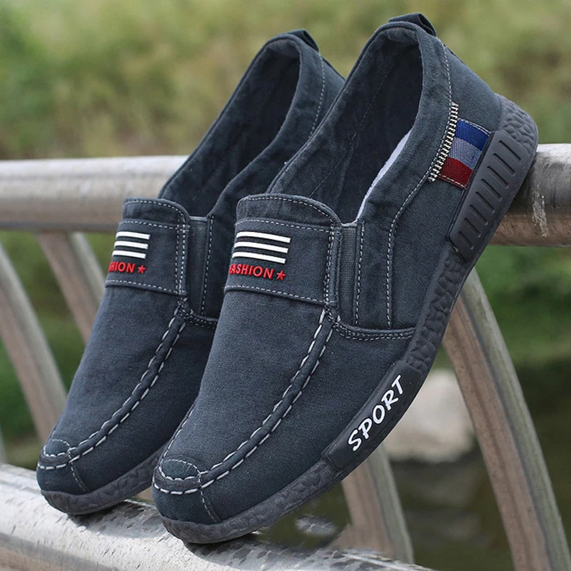 Men sneakers flat men canvas shoes Denim summer Breathable Casual Shoes Loafers Chaussure Homme SIZE 38 - 45 | Обувь